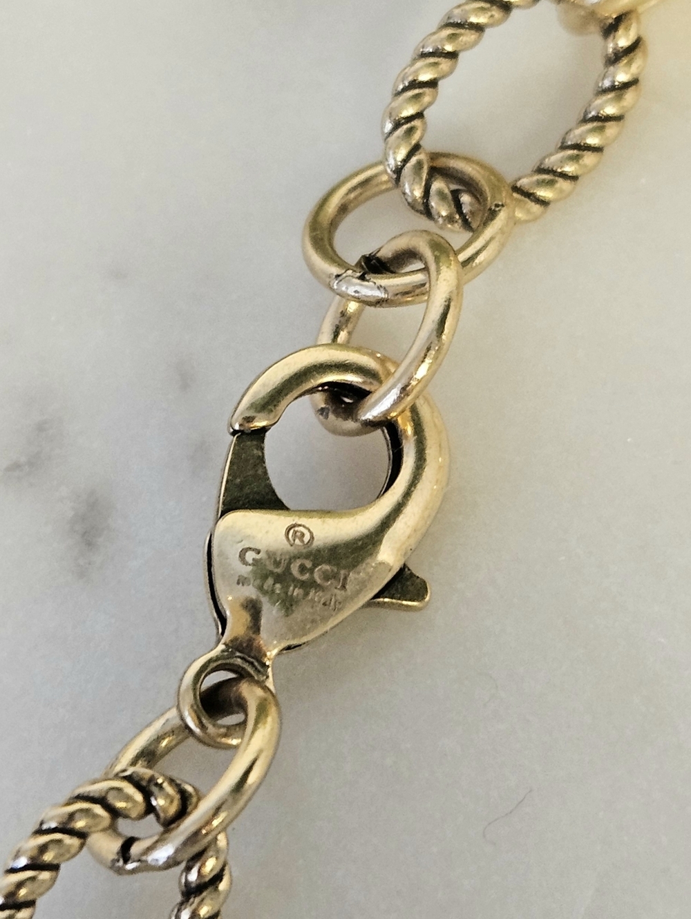 ✨️ GUCCI Gold Plated Interlocking Double GG Link Chain Necklace ✨️ - Picture 6 of 9